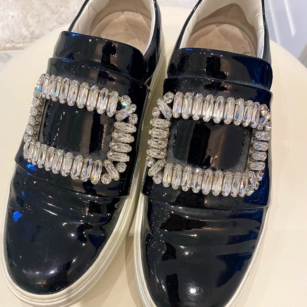 Roger Vivier Strass Patent Sneakers